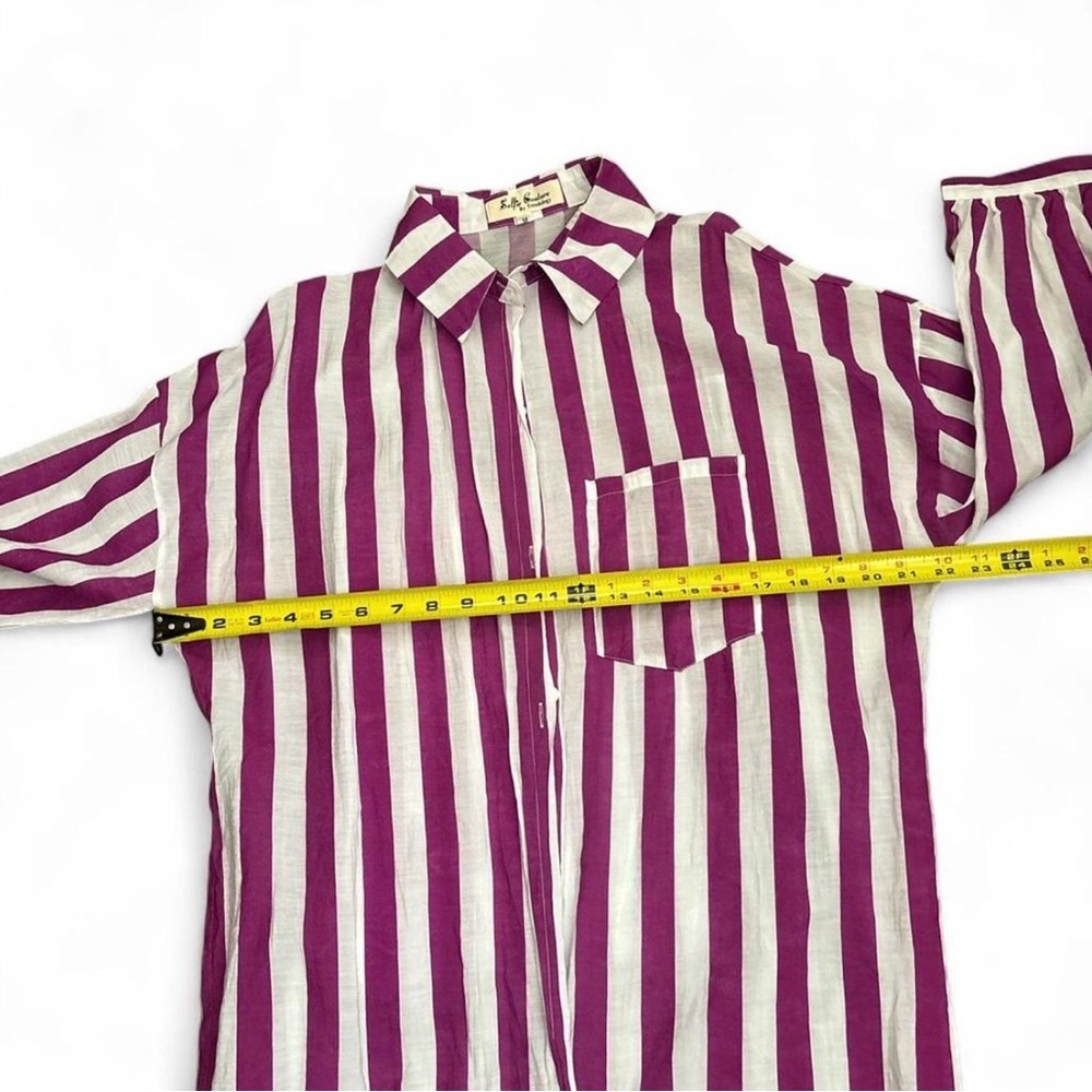 Source Unknown Purple and White Striped Button Down Shirt - Picture 5 of 6